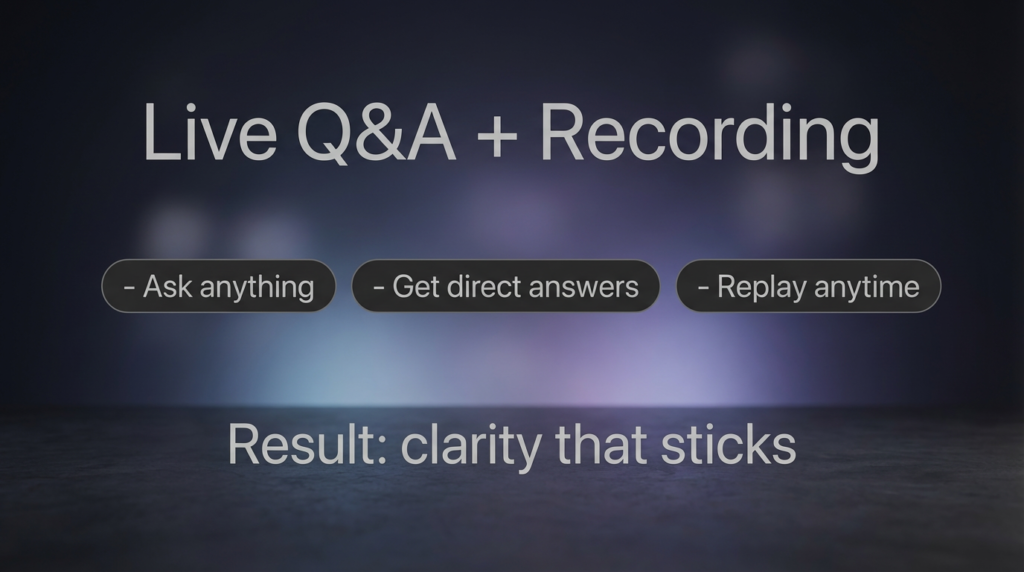 Live Q&A + Recording package