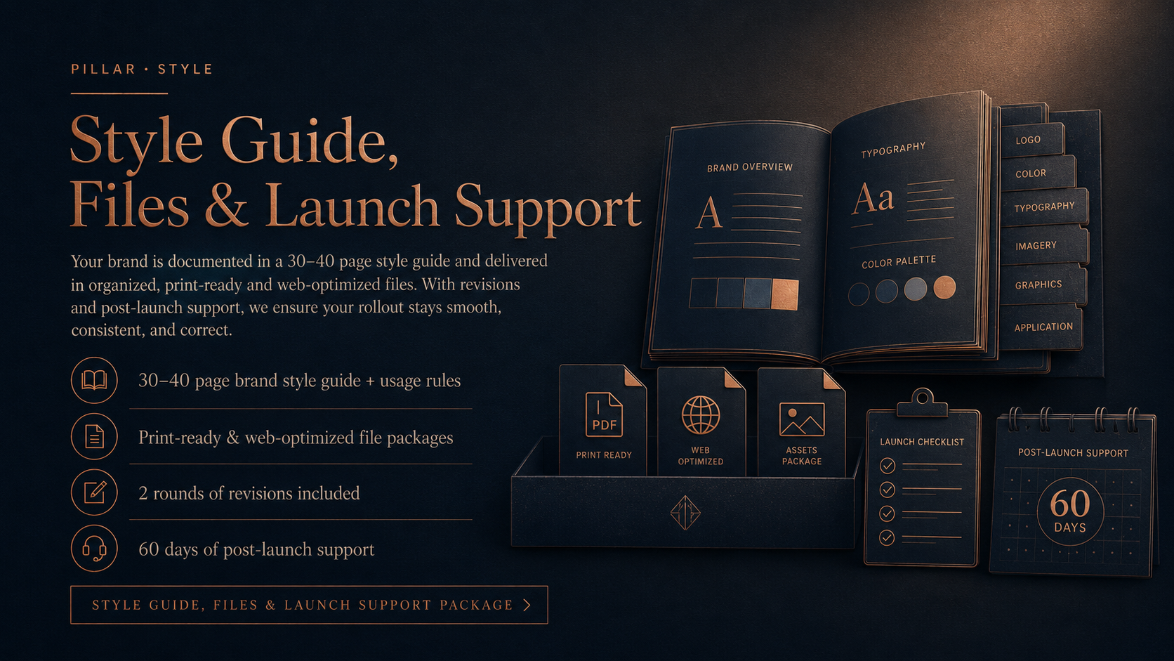 Style Guide, Files & Launch Support package