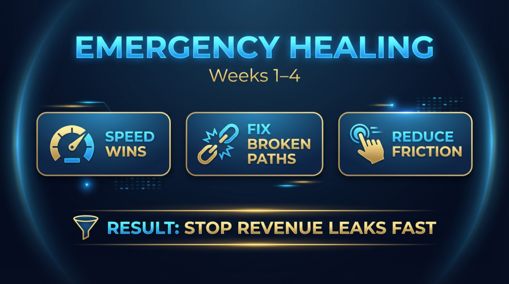 Emergency Healing (Weeks 1–4) package